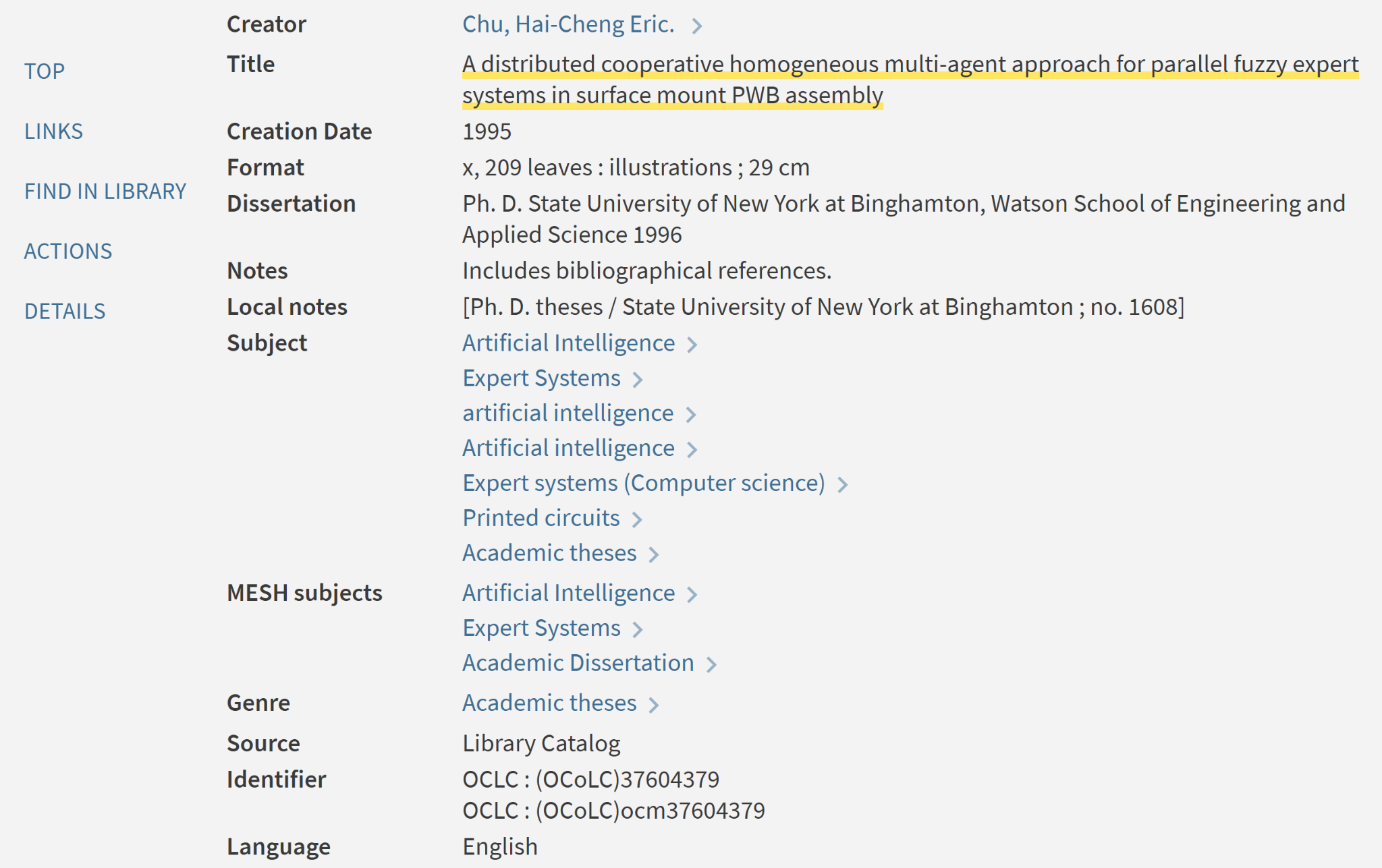 Binghamton University 博士論文館藏紀錄