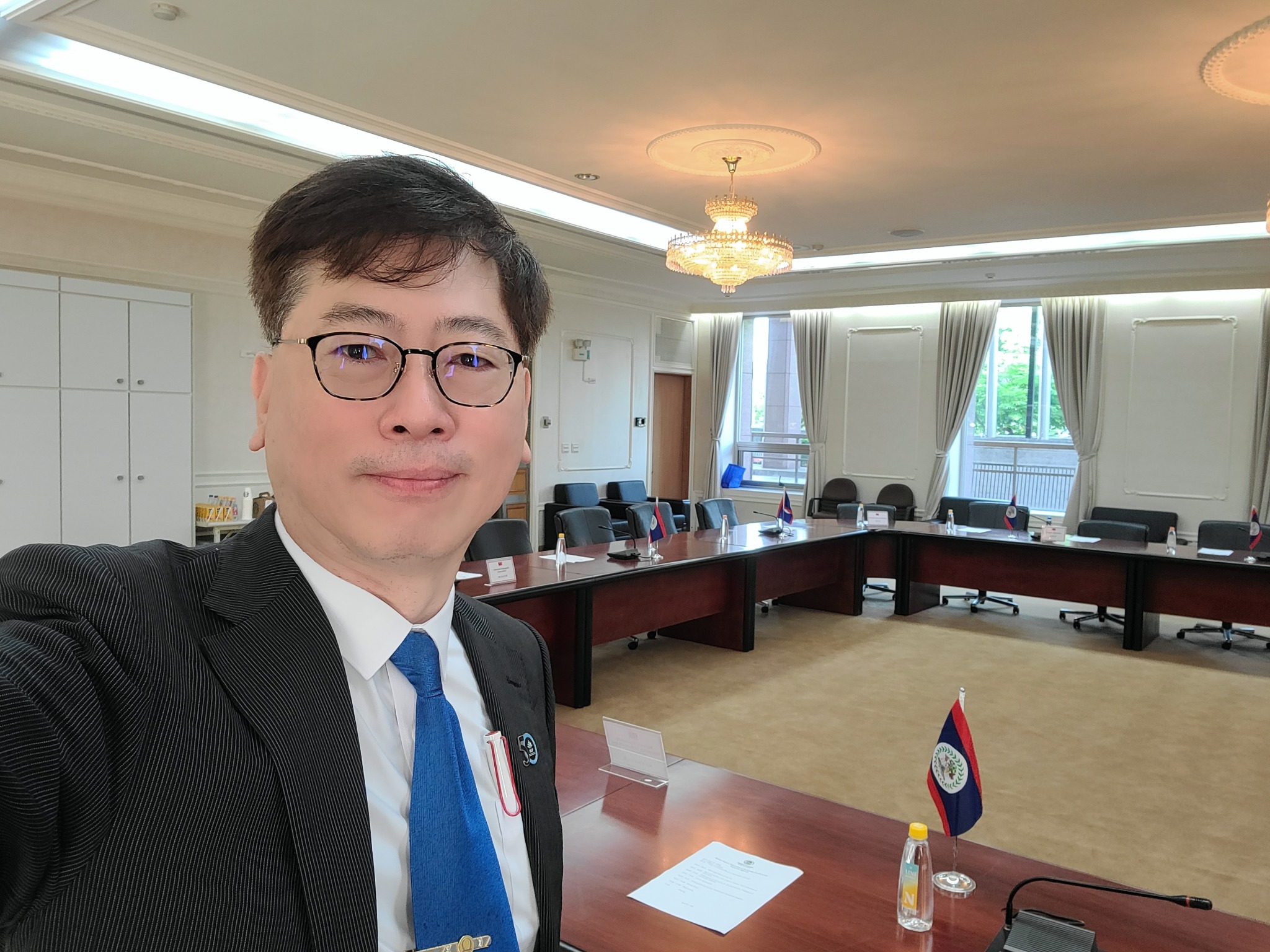 朱海成教授於貝里斯—臺灣教育交流會會議現場